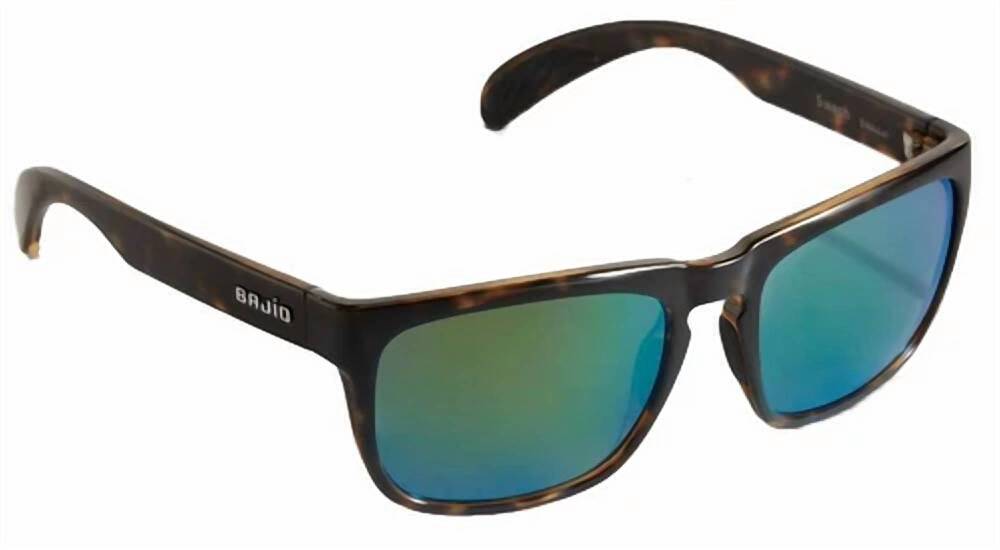 NEW BAJIO unisex swash sunglasses in dark tortoise/ green glass